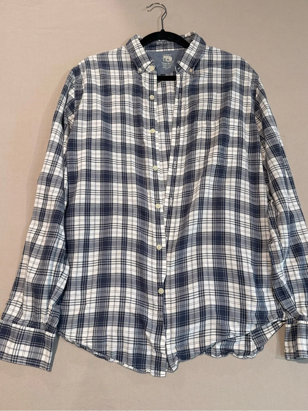 J. Crew Indian Madras Slim Button Down Shirt Mens Large Long Sleeve Lightweight